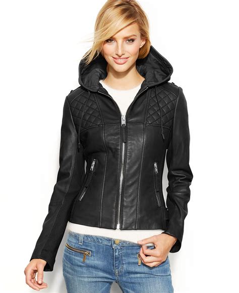 michael kors jacket macys|michael kors leather jacket women's.